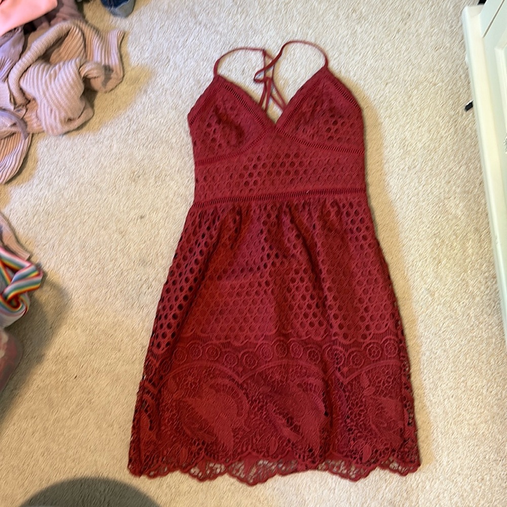 Red lacy dress